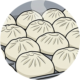 豚まんと焼売を蒸す