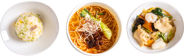 担々麺, チャーハン, あんかけそば